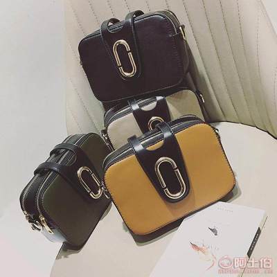 【2017新款歐美時尚寬肩帶回形針小方包百搭撞色個性斜跨女包批發(fā)M-1732】高碑店市泗莊魔方箱包加工廠 - 產品庫